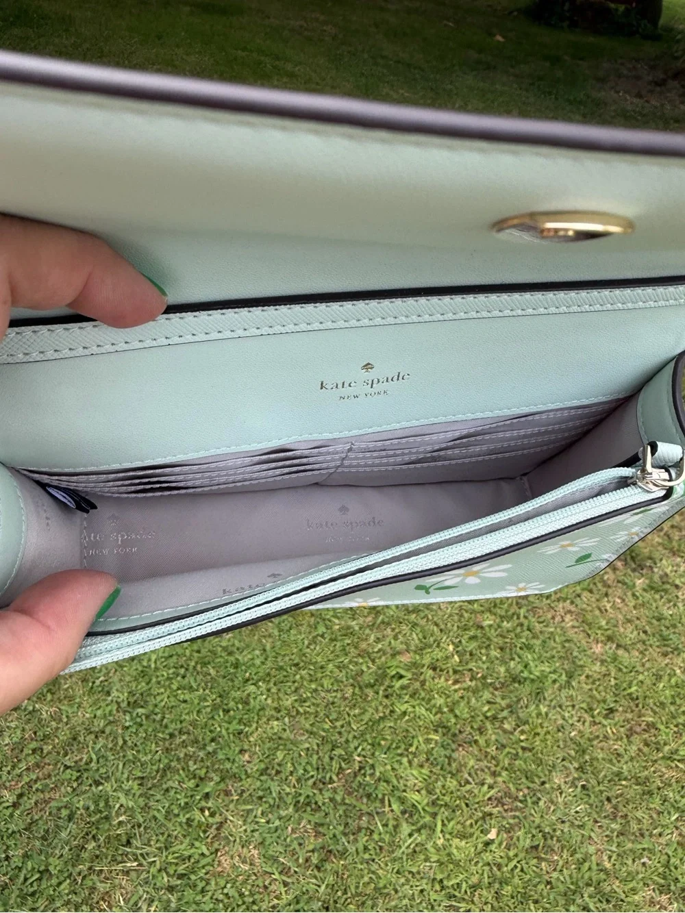 Kate Spade New York Daisy Floral Crossbody Bag Mint Green